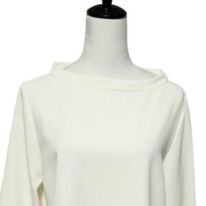 Uniqlo Top Blouse Womens Large White 3/4 Sleeve Boat Neck Pullover NEW